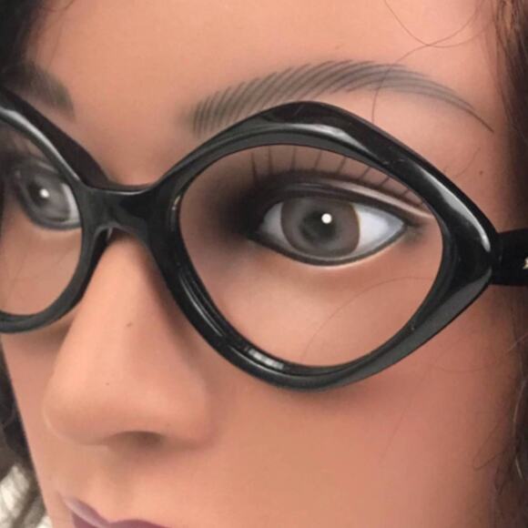 Deadstock Vintage Black Diamond Eyeglasses Frame Only / Women's Medium * - Picture 5 of 5